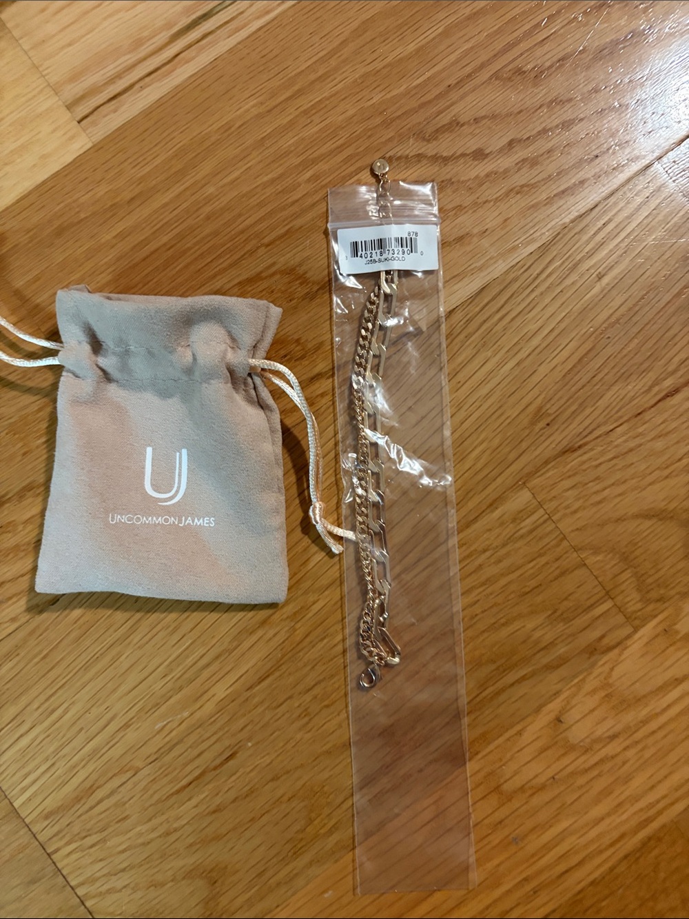 Uncommon James Gold Chain Bracelet with Logo Pouch